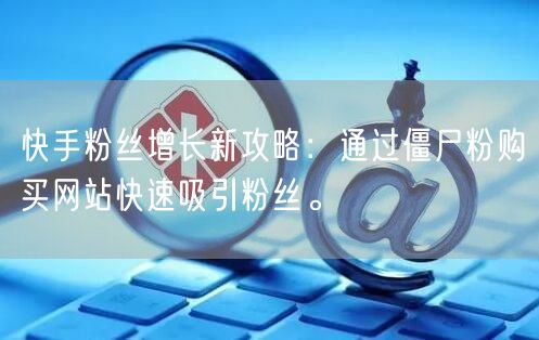 快手粉丝增长新攻略：通过僵尸粉购买网站快速吸引粉丝。