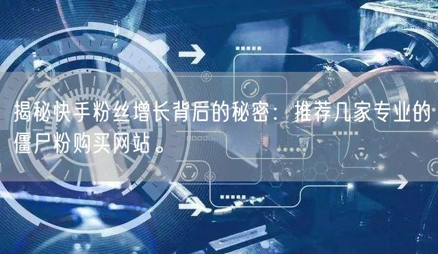 揭秘快手粉丝增长背后的秘密：推荐几家专业的僵尸粉购买网站。