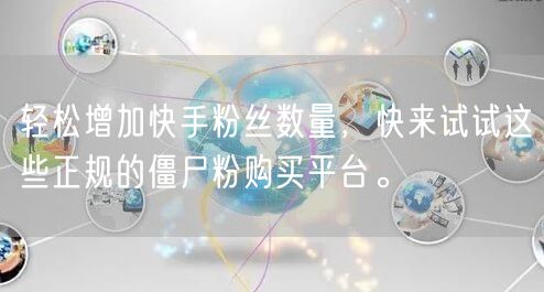 轻松增加快手粉丝数量，快来试试这些正规的僵尸粉购买平台。