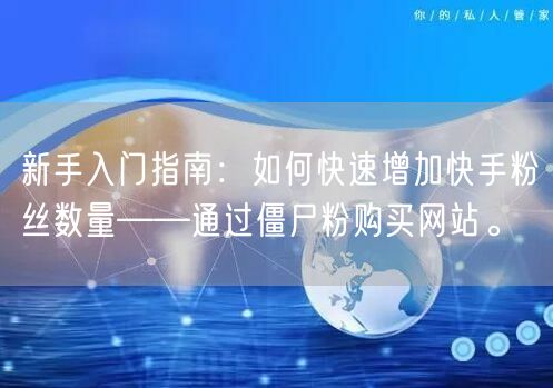 新手入门指南：如何快速增加快手粉丝数量——通过僵尸粉购买网站。