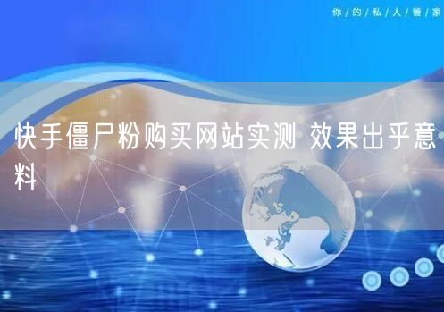 快手僵尸粉购买网站实测 效果出乎意料