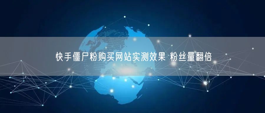 快手僵尸粉购买网站实测效果 粉丝量翻倍