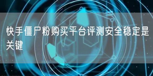 快手僵尸粉购买平台评测安全稳定是关键