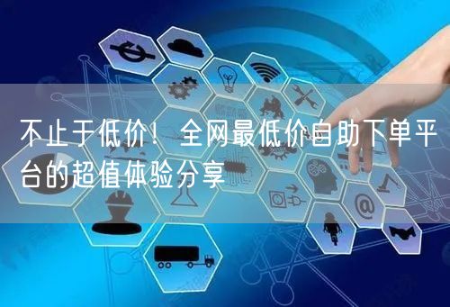 不止于低价！全网最低价自助下单平台的超值体验分享