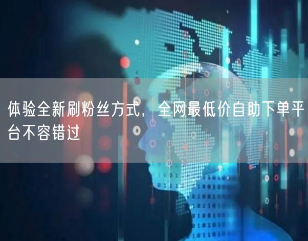 体验全新刷粉丝方式，全网最低价自助下单平台不容错过