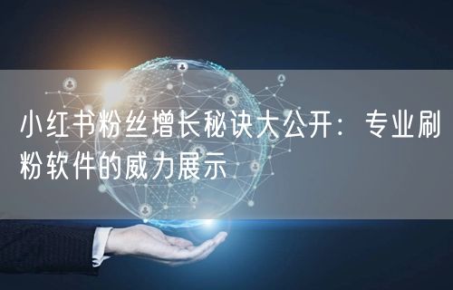 小红书粉丝增长秘诀大公开：专业刷粉软件的威力展示