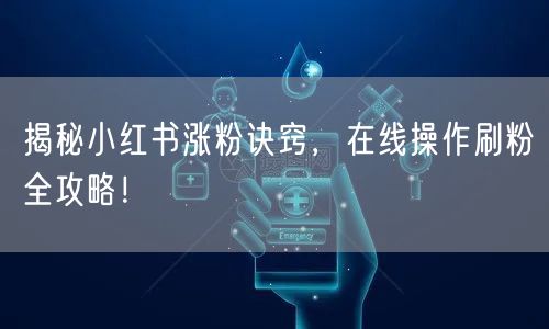 揭秘小红书涨粉诀窍，在线操作刷粉全攻略！