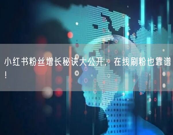 小红书粉丝增长秘诀大公开，在线刷粉也靠谱！