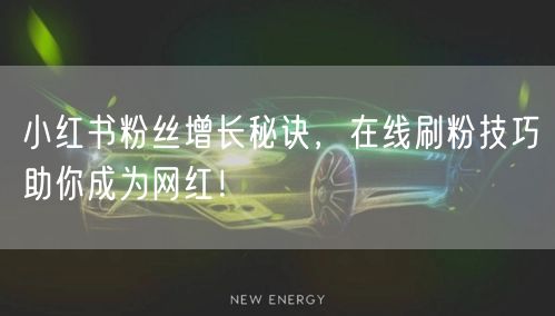 小红书粉丝增长秘诀，在线刷粉技巧助你成为网红！