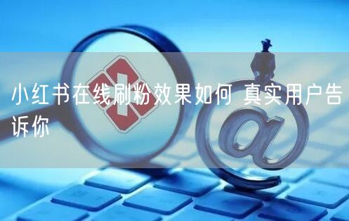 小红书在线刷粉效果如何 真实用户告诉你