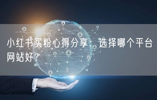 小红书买粉心得分享：选择哪个平台网站好？