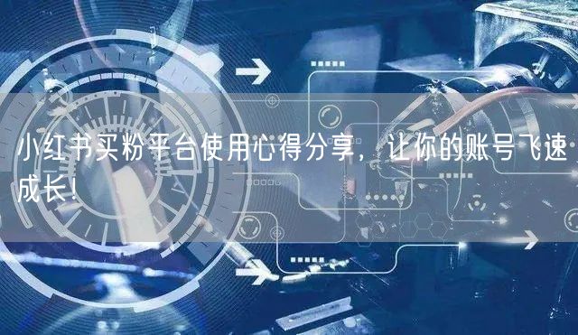 小红书买粉平台使用心得分享，让你的账号飞速成长！