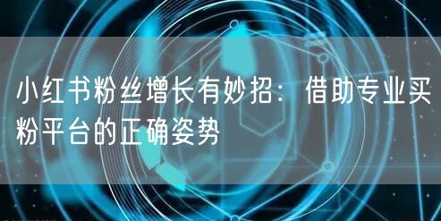 小红书粉丝增长有妙招：借助专业买粉平台的正确姿势