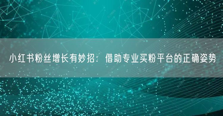 小红书粉丝增长有妙招：借助专业买粉平台的正确姿势