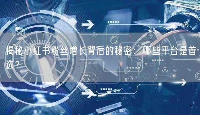 揭秘小红书粉丝增长背后的秘密：哪些平台是首选？