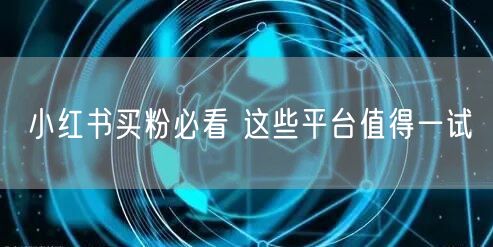 小红书买粉必看 这些平台值得一试