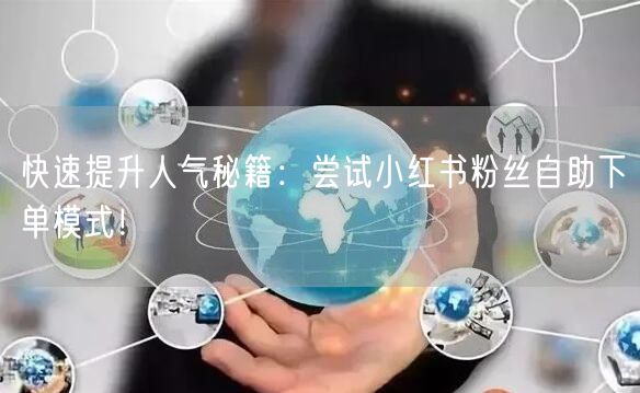 快速提升人气秘籍：尝试小红书粉丝自助下单模式！