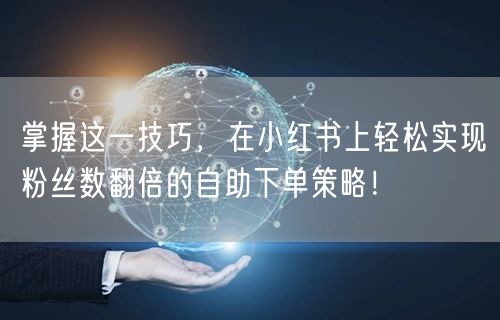 掌握这一技巧，在小红书上轻松实现粉丝数翻倍的自助下单策略！