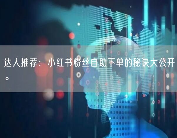 达人推荐：小红书粉丝自助下单的秘诀大公开。