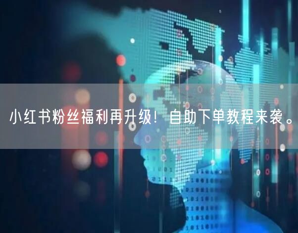 小红书粉丝福利再升级！自助下单教程来袭。