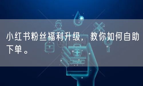 小红书粉丝福利升级，教你如何自助下单。