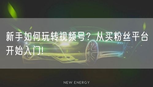 新手如何玩转视频号?从买粉丝平台开始入门!