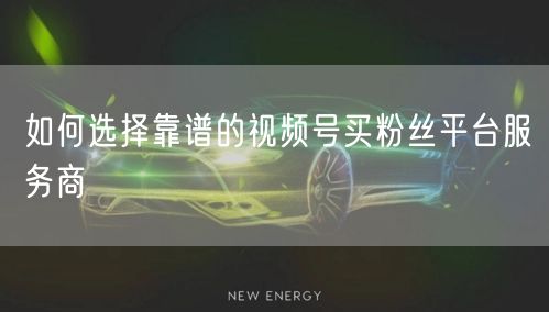 如何选择靠谱的视频号买粉丝平台服务商