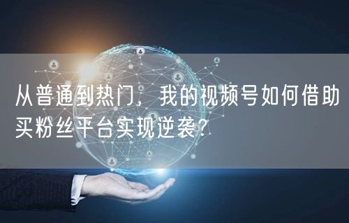 从普通到热门,我的视频号如何借助买粉丝平台实现逆袭?