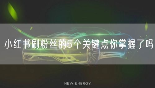 小红书刷粉丝的5个关键点你掌握了吗