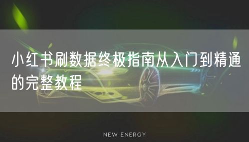 小红书刷数据终极指南从入门到精通的完整教程
